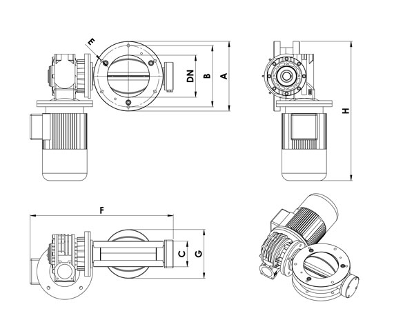 Gimat rotary valves dimensions